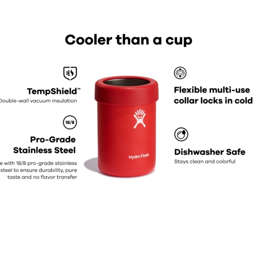 Hydro Flask Cooler Cup  12oz- Beer Seltzer Pop Can Insulator Holder Goji Red NEW - Picture 5 of 5